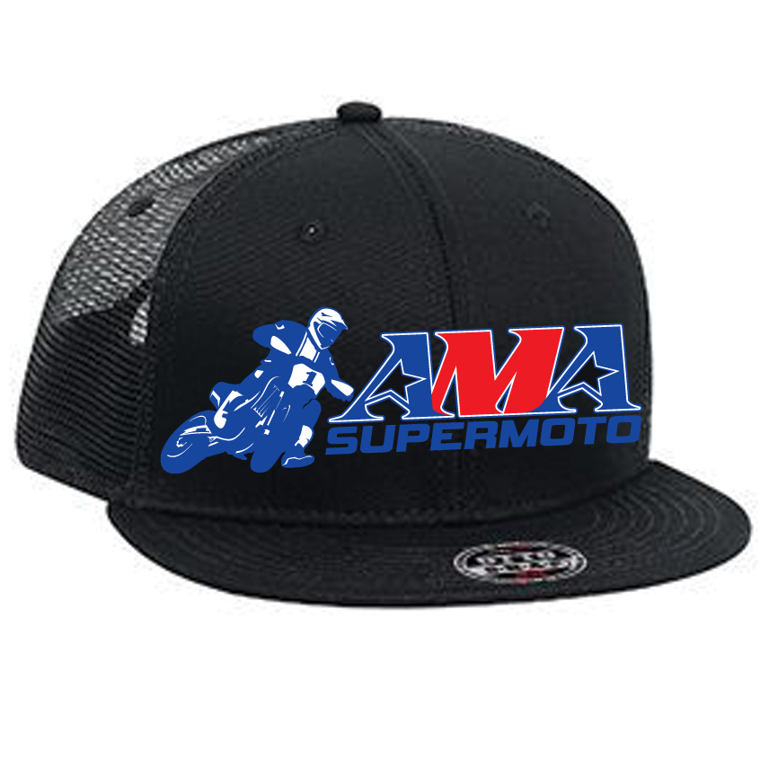 Official AMA Supermoto Snapback Mesh Hat - Black
